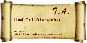 Timári Alexandra névjegykártya